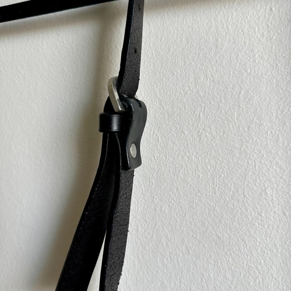 Jigsaw Shoulder Bag Womens Black Leather Adjustable Strap Minimalist Purse Tote - Picture 4 of 9